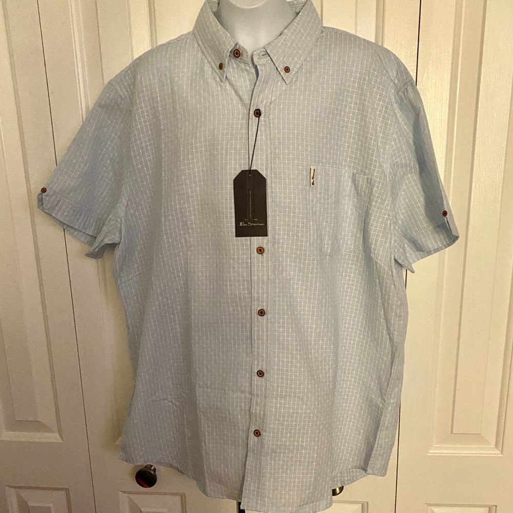 DESIGNED BY BEN SHERMAN!!!! NWT 100% COTTON BUTTON-DOWN COLLARD SHIRT